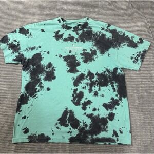 Vintage Y2K 40s & Shorties Blue Tie Dyed Graphic T Shirt Size X-Large